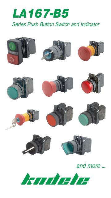 KNDELE LA167-B5 Series Push Button Switch and indicator